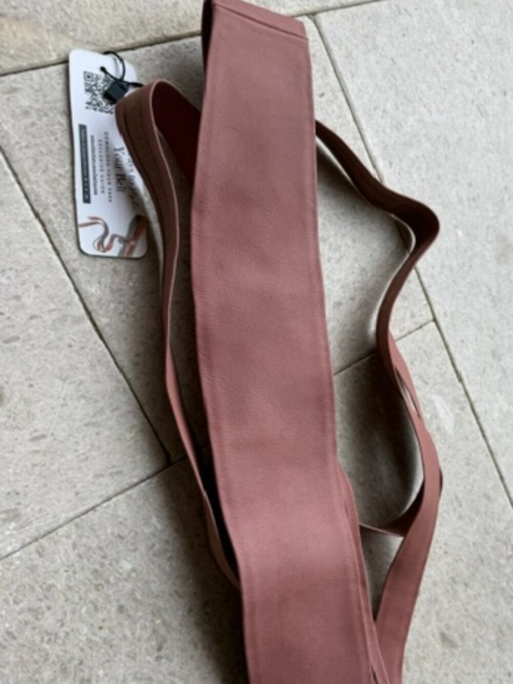 NWT ADA Collection Genuine Leather Wrap Belt Mauve - OS